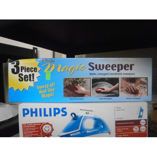 62 - Lot inc boxed iron and magic sweeper