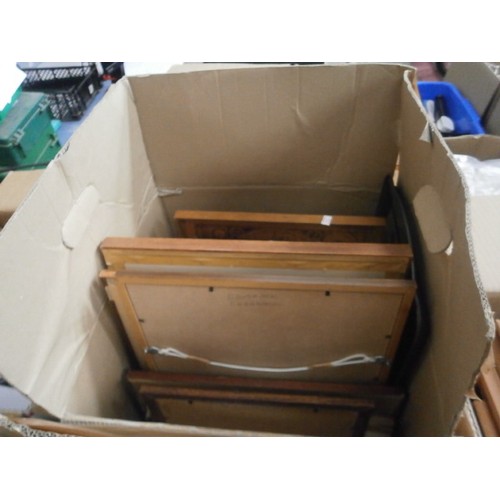 169 - Three boxes of framed artwork