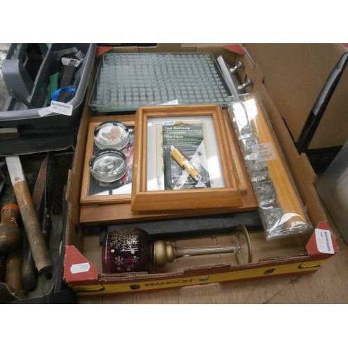 200 - Three boxes inc tools, trick remover, photo frames, etc