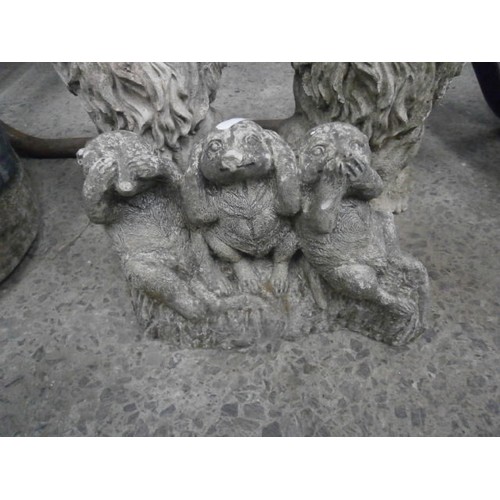 227 - Three cast concrete garden ornaments