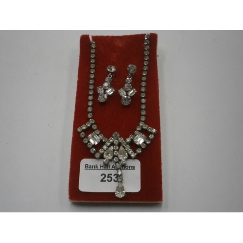 253 - Decorative necklace and earring set