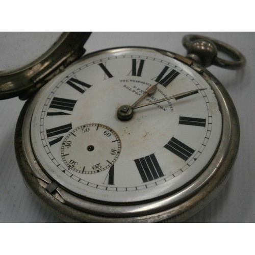 259 - The Trafalgar English Lever T. Fattorini Bolton & Skipton Silver hallmarked pocket watch