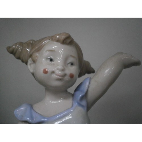 339 - Nao Lladro girl figurine, cant see any damage but can hear something inside