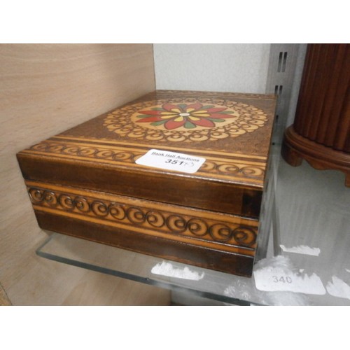 351 - Three decorative wooden jewellery boxes