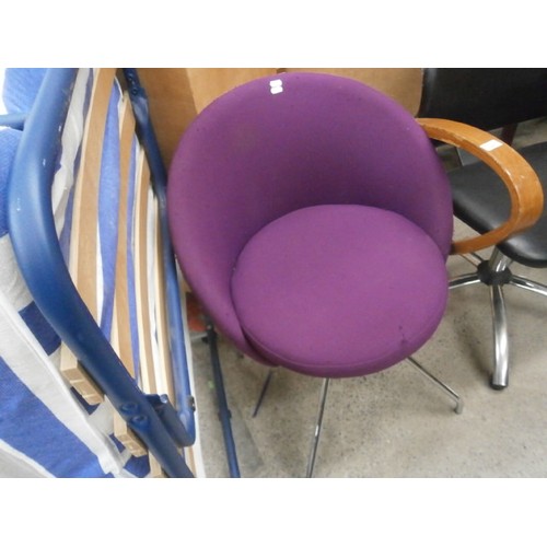 644 - Retro chair on chromed legs and a swivel office chair