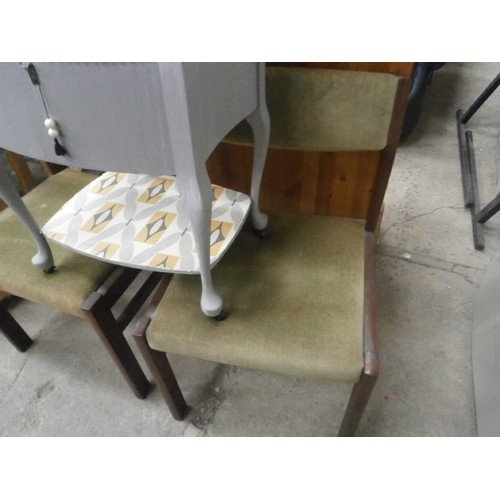 651 - 2 x chairs and a painted sewing box table