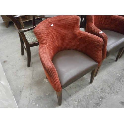 653 - Set of 4 x upholstered tub chairs