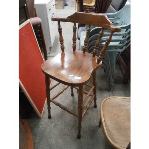 683 - Spindle back bar stool and a Bentwood chair