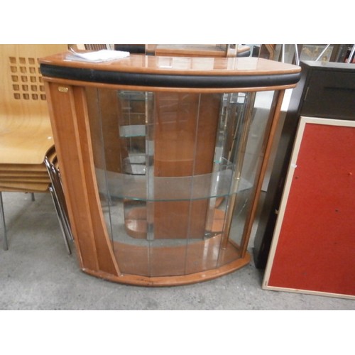 688 - Small glass fronted cocktail bar with large mirrored display stand