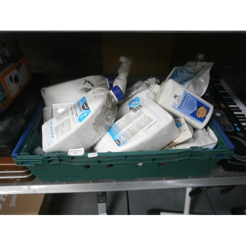 13 - Quantity of waste water additive and other cleaning supplies.