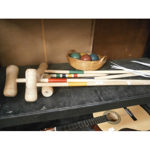 22 - Wooden croquet set