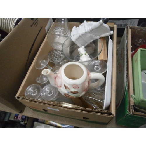 120 - Three boxes including various homeware and ornaments etc