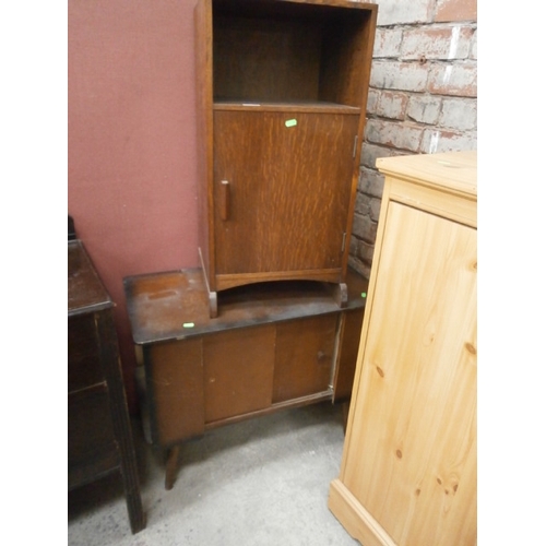 625 - Small bedside cupboard and a record cabinet