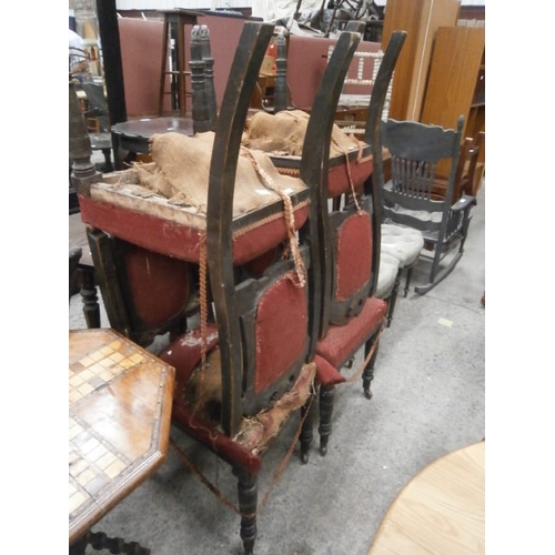 639 - Set of 4 x antique mahogany dining chairs for restoration