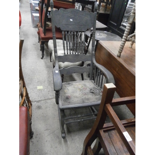 641 - Large antique rocking chair for restoration