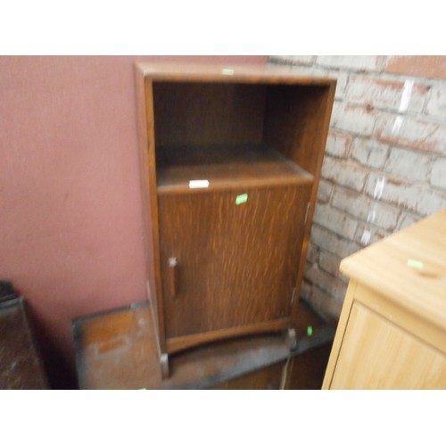 625 - Small bedside cupboard and a record cabinet