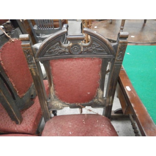 639 - Set of 4 x antique mahogany dining chairs for restoration