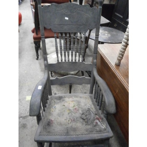 641 - Large antique rocking chair for restoration