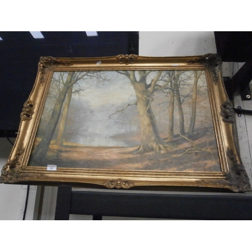 264 - Gilt framed woods scape print