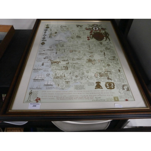 268 - The Country Palatine Lancashire The Queen Duke of Lancaster map.