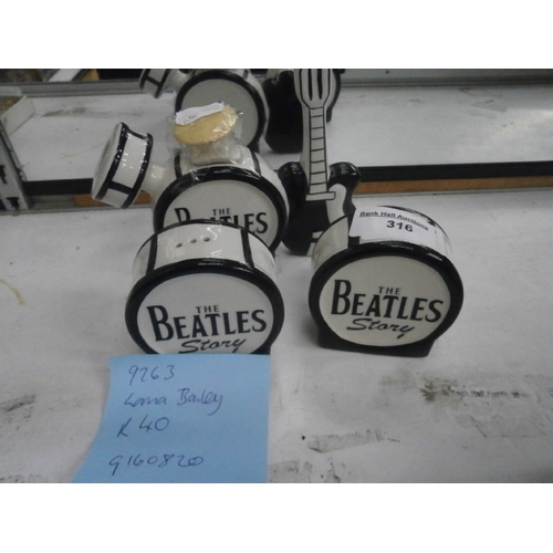 316 - Lorna Bailey The Beatles Story condiment set