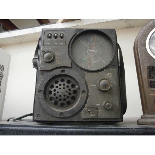 54 - Lot inc BBC Radio field radio and vintage style clock