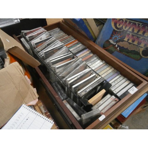 177 - Lot inc country and western tapes and vinyl, Philips mini component system, MTT1 turntable, etc. ste... 