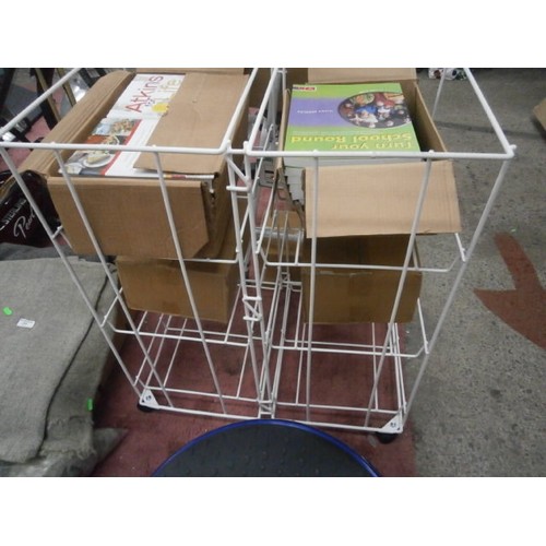 227 - Lot inc sports ball trolley, Turn your school around educational books, Atkins for life book, etc