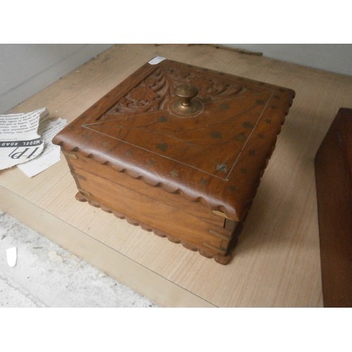 356 - Five decorative wooden storage boxes