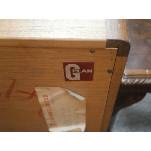 629 - Retro G Plan teak HiBoard top with cupboard