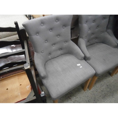 651 - Set of 4 x upholstered button back chairs