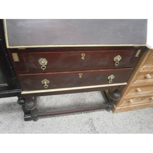 687 - Vintage painted 2 drawer bureau