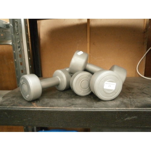 23 - Two sets of dumbbells