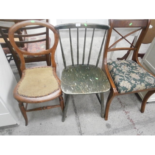 679 - 3 x assorted vintage chairs