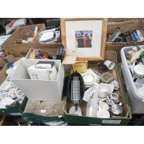 122 - Lot inc rug, paper shredder. tapes, car tape deck, etc