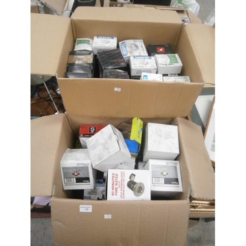126 - Two boxes inc downlighters and downlighter casts