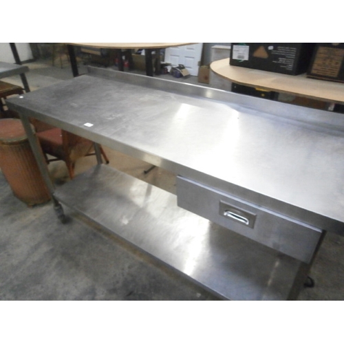 692 - Stainless steel catering unit with drawer and on wheels