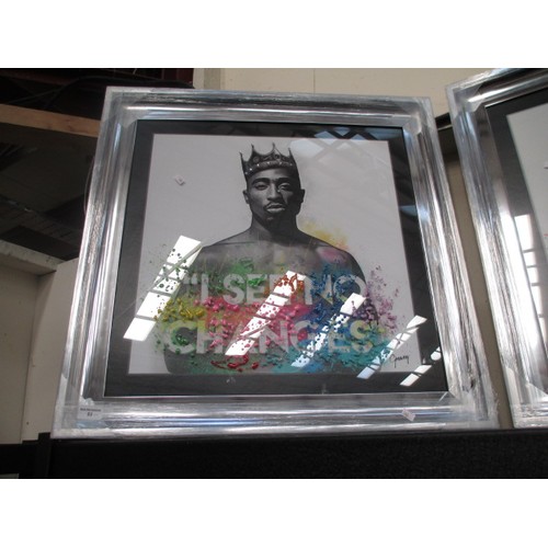 53 - Two creative music related framed pictures