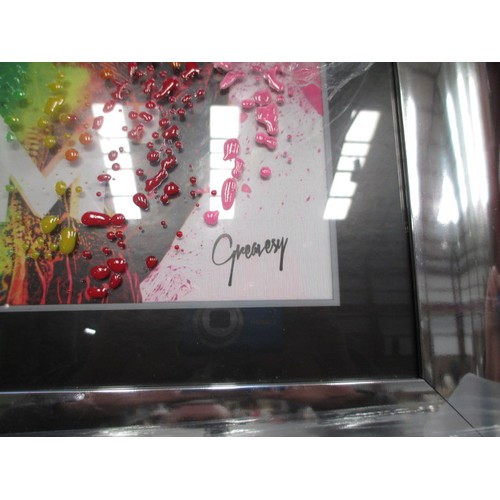 53 - Two creative music related framed pictures