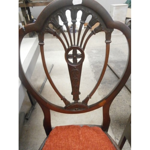 690 - Vintage mahogany chair and a 2 tier washstand with top cover and lower drawer