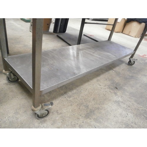 692 - Stainless steel catering unit with drawer and on wheels