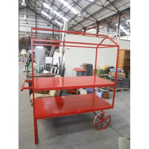 696 - Large red portable retail stand