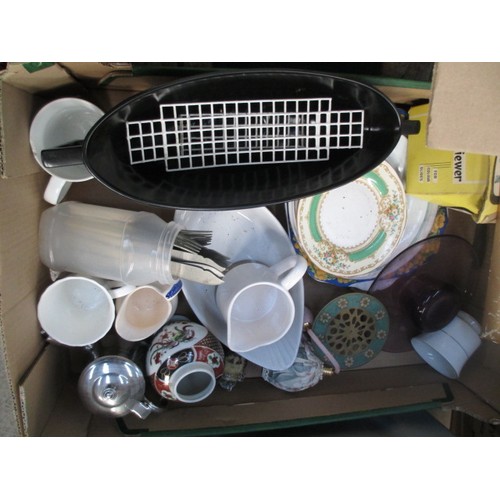 122 - Lot inc rug, paper shredder. tapes, car tape deck, etc