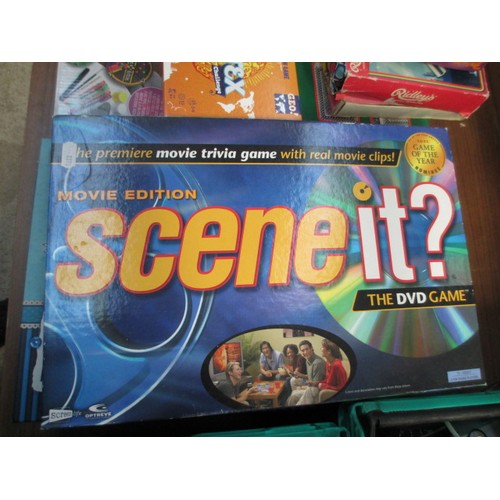 124 - Collection of games inc Scrabble, Fart, innuendo, Scene it, etc