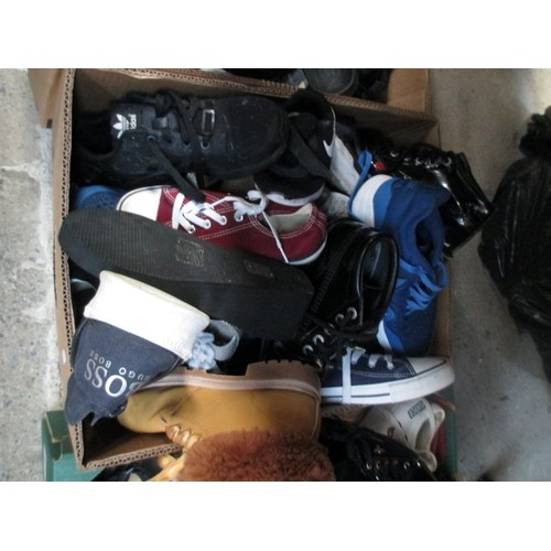 145 - Three boxes of assorted footwear
