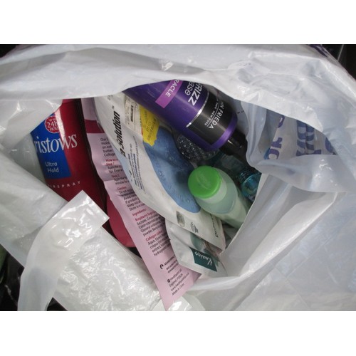 169 - Lot inc bag of clothing, canvas print, candles, etc