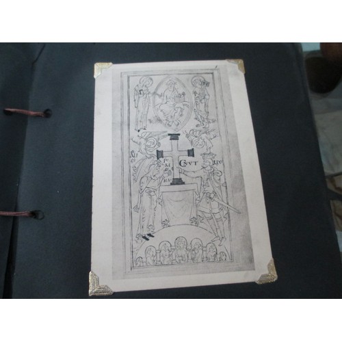 319 - Lot inc vintage autograph book, cigarette card albums, old photographs, carved wooden fruits