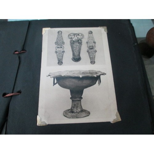 319 - Lot inc vintage autograph book, cigarette card albums, old photographs, carved wooden fruits
