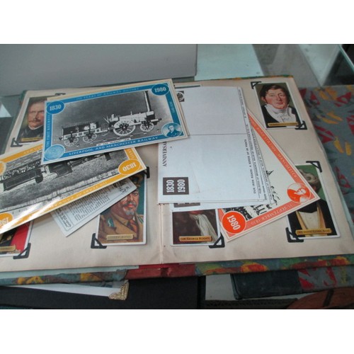 319 - Lot inc vintage autograph book, cigarette card albums, old photographs, carved wooden fruits