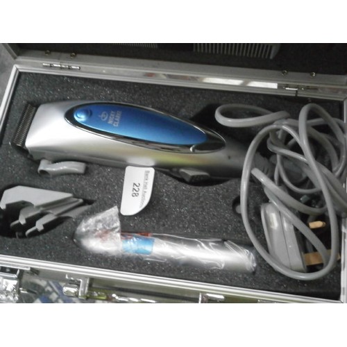 Nicky Clarke xtreme clipper grooming set in aluminium case. Needs a new plug